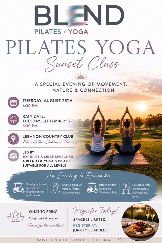 Pilates Yoga Sunset Class at Lebanon Country Club
